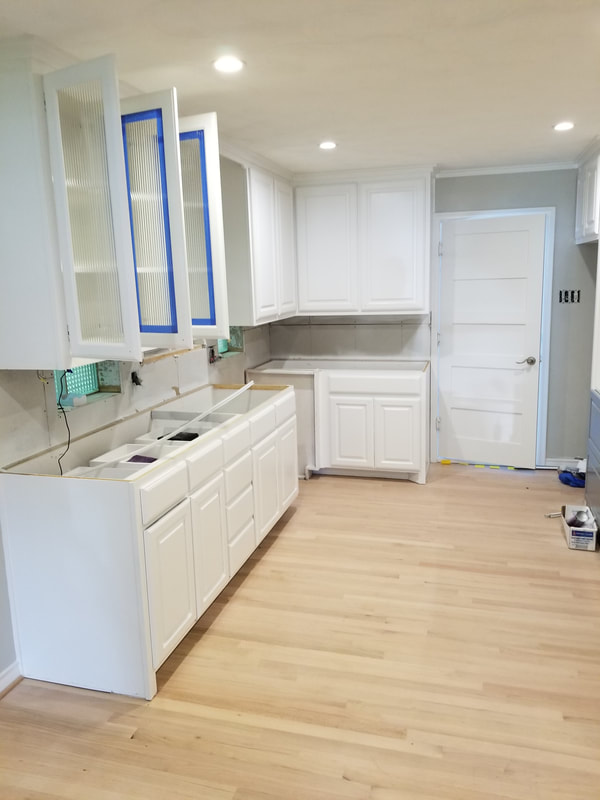 painted kitchen cabinets - from wood to semigloss white, oil