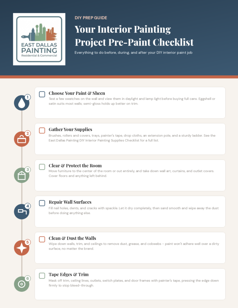 DIY Interior Project Pre-paint Checklist cover