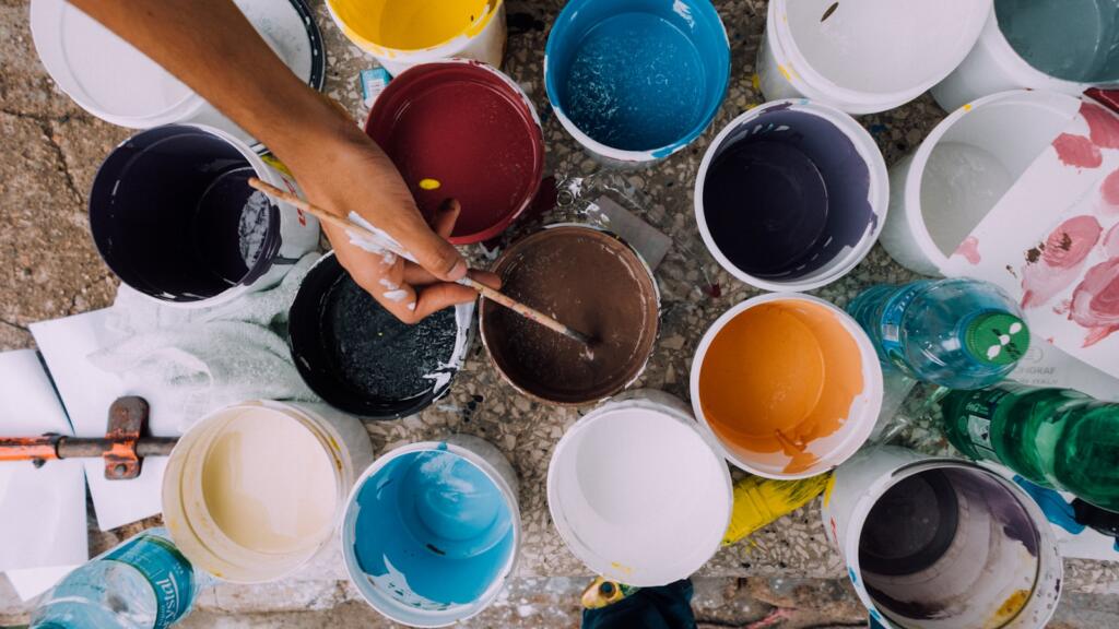 assorted-color paintbrushes
